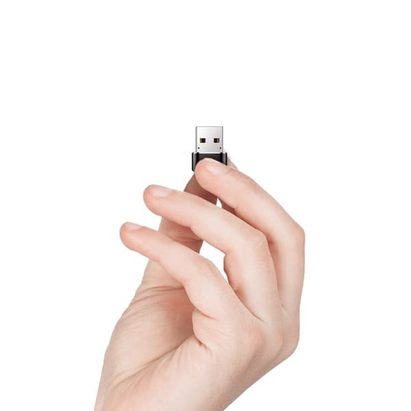 Lille USB-C til USB stik adapter - sort