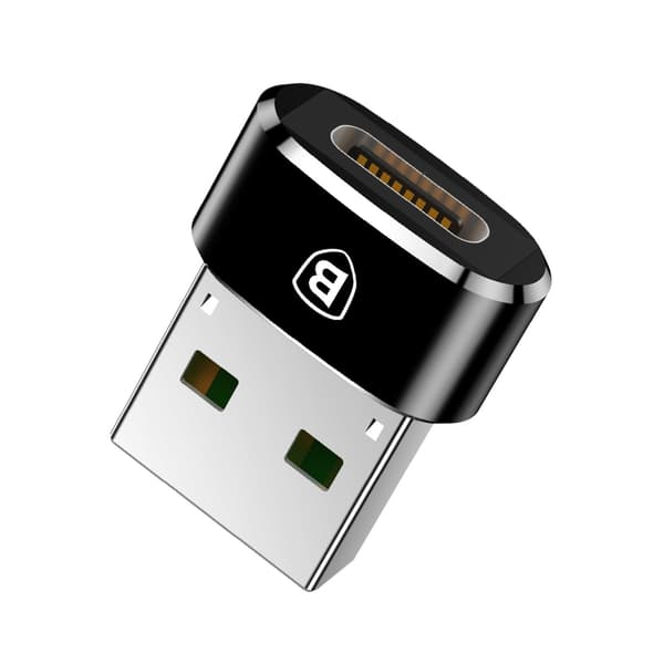Lille USB-C til USB stik adapter - sort
