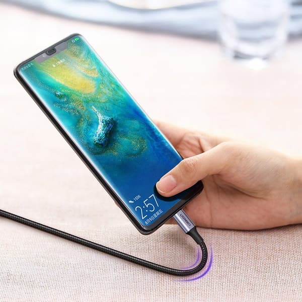USB-C - USB-C Power Delivery Quick Charge -kaapeli 2 m - harmaa