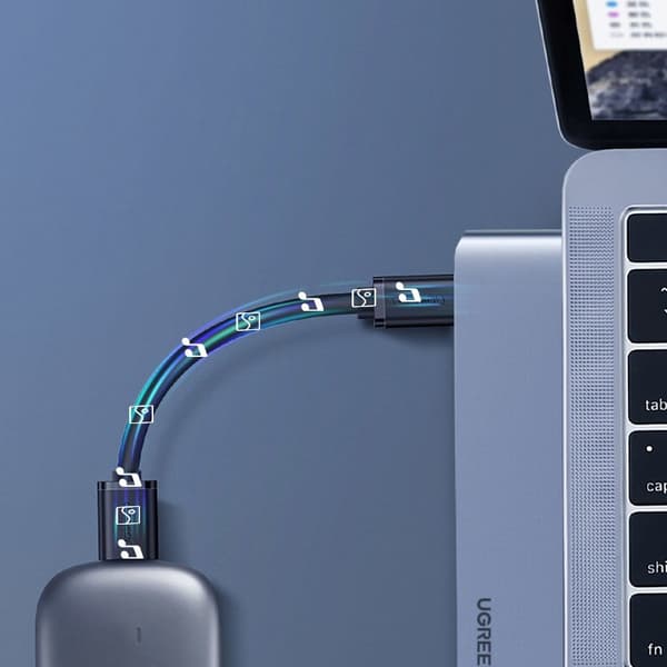 Multifunktionell HUB-port för MacBook Pro / Air 2x USB-C till USB-C HDMI 3x USB 3.0 - grå