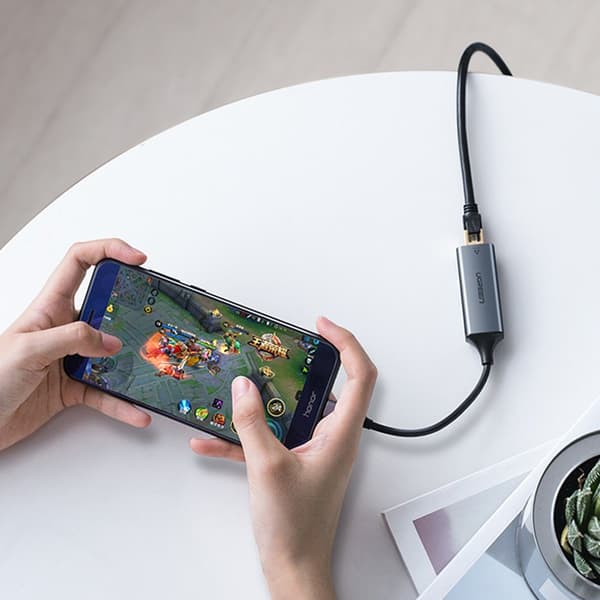Ulkoinen RJ45 LAN-sovitin - USB-C 1 Gigabit Ethernet - harmaa