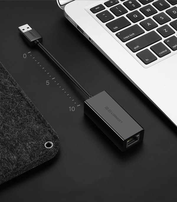 Eksternt LAN RJ45 - USB 2.0 100 Mbps - svart