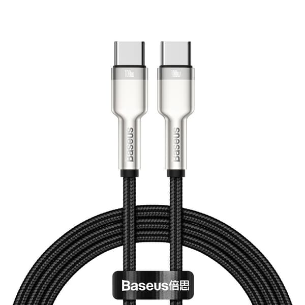 USB-C - USB-C-kaapeli Cafule Metal Data Power Delivery 100W 1m - musta