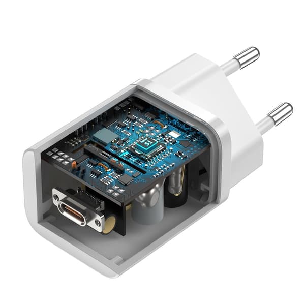 Superrask USB-C 25W Power Delivery Quick Charge-lader - hvit