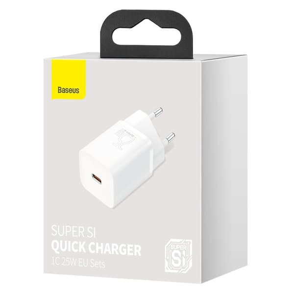 Superrask USB-C 25W Power Delivery Quick Charge-lader - hvit