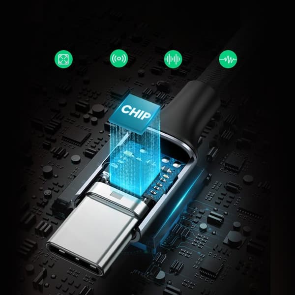 USB-C til 3,5 mm Mini Jack 10 cm hodetelefonadapter - svart