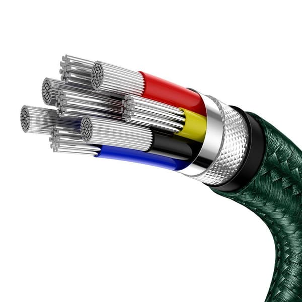 USB-C - USB-C kabel Cafule Metal Data Strømforsyning 100W 2m - grønn
