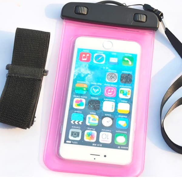 Vandtæt telefontaske med PVC-armbånd - sort