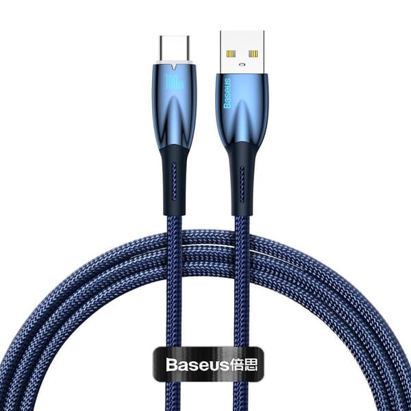 Glimmer USB-A - USB-C pikalatauskaapeli 1 m - sininen