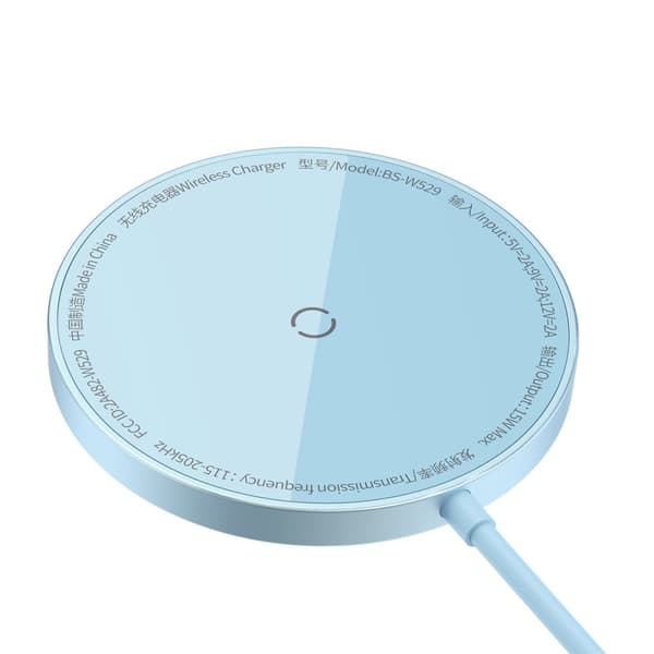Enkel Mini3 MagSafe Qi 15W magnetisk induktiv oplader - blå