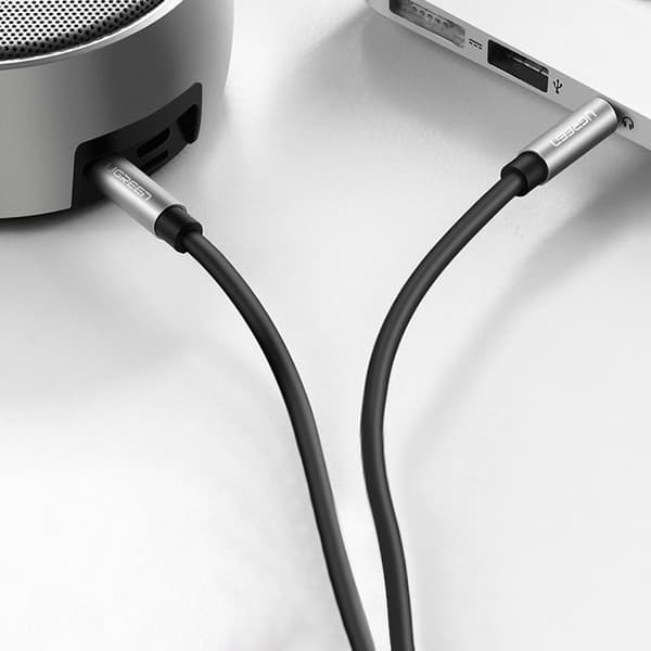AUX lydkabel ministik 3,5 mm 1m - sort