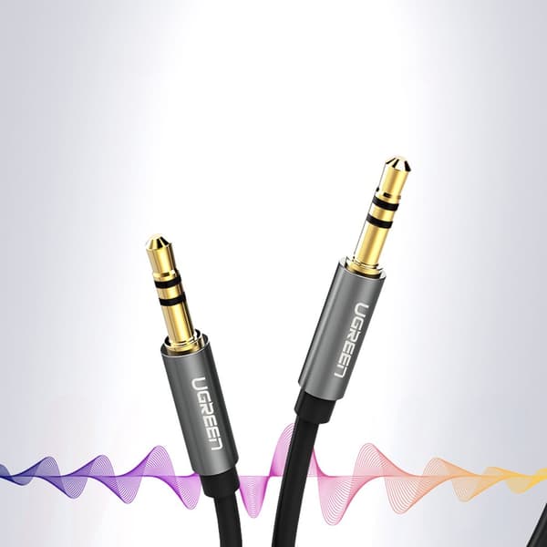 AUX lydkabel ministik 3,5 mm 1m - sort