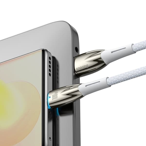 Glimmer USB-A - USB-C snabbladdningskabel 1m - vit