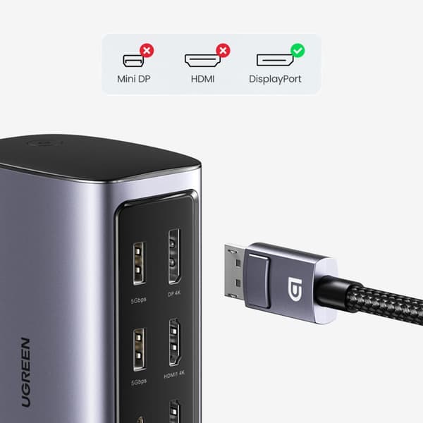 12in1 Multifunktionell dockningsstation HUB-adapter Ugreen CM555 - grå
