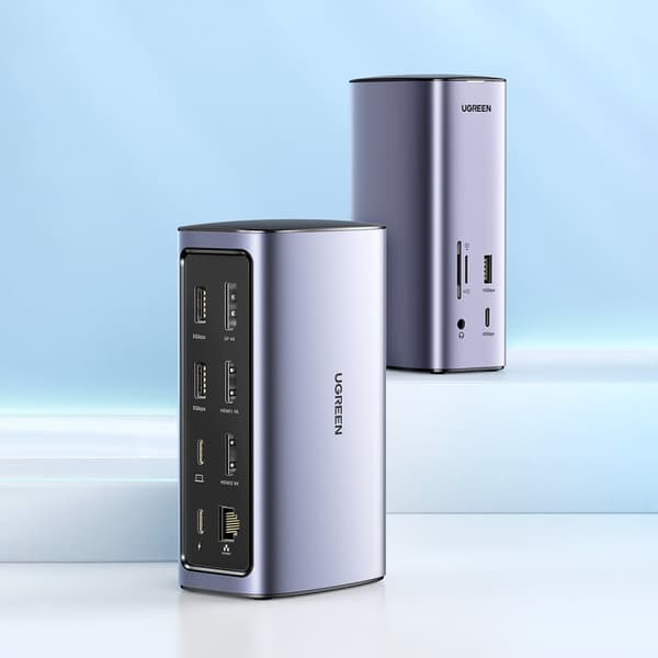 12in1 Multifunktionell dockningsstation HUB-adapter Ugreen CM555 - grå