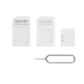 Miniatyrbild 1 av 4: Noosy set med adaptrar för nano micro SIM-kort + vit nyckel