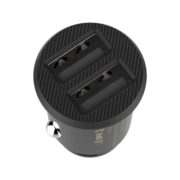 Mini biloplader til din telefon 2x USB Grain Biloplader, sort