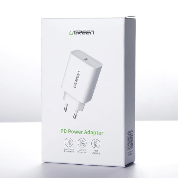 USB Power Delivery 3.0 Quick Charge 4.0+ 20W 3A hvit lader