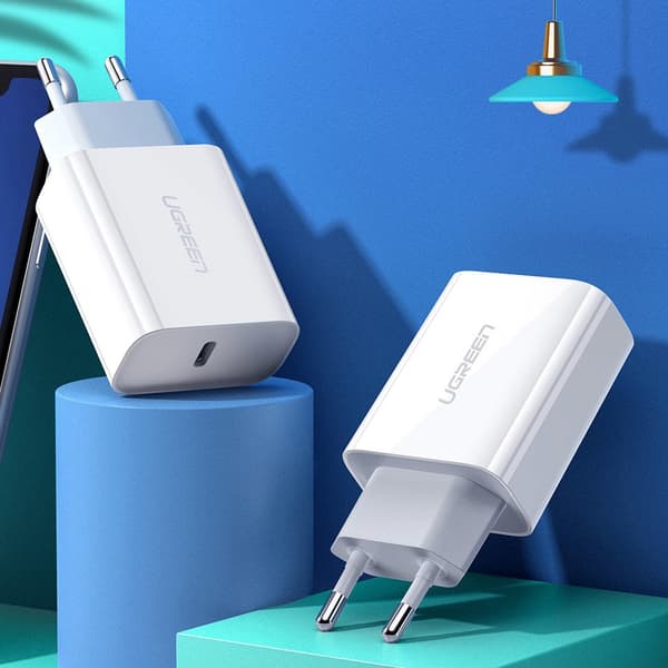 USB Power Delivery 3.0 Quick Charge 4.0+ 20W 3A hvit lader