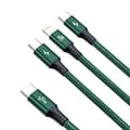 Miniatyrbilde 3 av 5: Rapid 3-in1-kabel USB-C - USB-C / Lightning / micro USB 20 W 1,5 m grønn