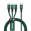 Miniatyrbilde 1 av 5: Rapid 3-in1-kabel USB-C - USB-C / Lightning / micro USB 20 W 1,5 m grønn