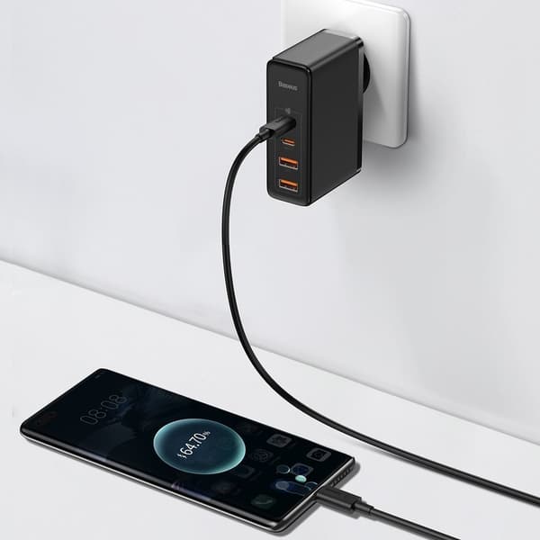 GaN2 Pro USB Hurtigoplader USB-C QC PD 100W Sort