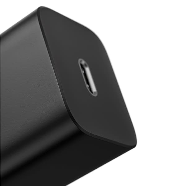 Super Si QC PD 25W 3A hurtiglader + USB-C kabel 1m sort