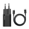 Miniatyrbilde 1 av 9: Super Si QC PD 25W 3A hurtiglader + USB-C kabel 1m sort