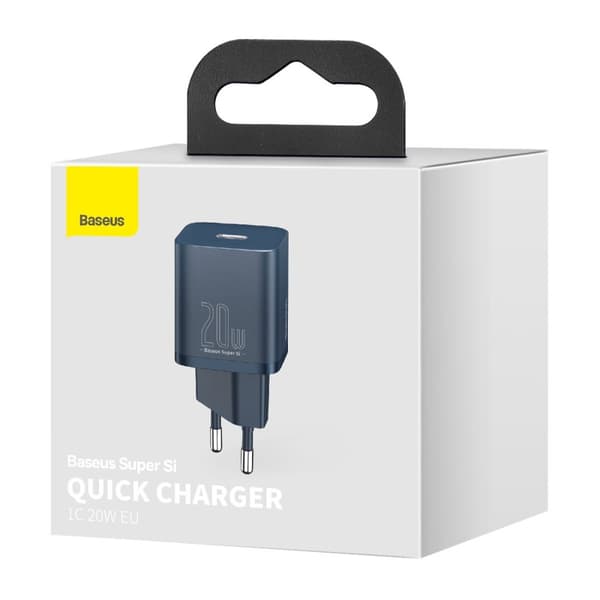 Super Si 1C rask USB-C lader 20W Strømforsyning blå