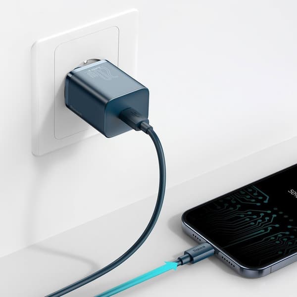 Super Si 1C rask USB-C lader 20W Strømforsyning blå