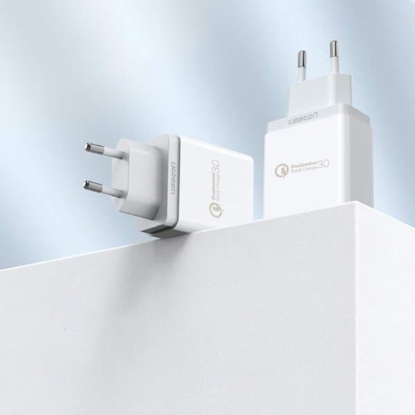 Quick Charge 3.0 18W 3A USB hvit hurtiglader