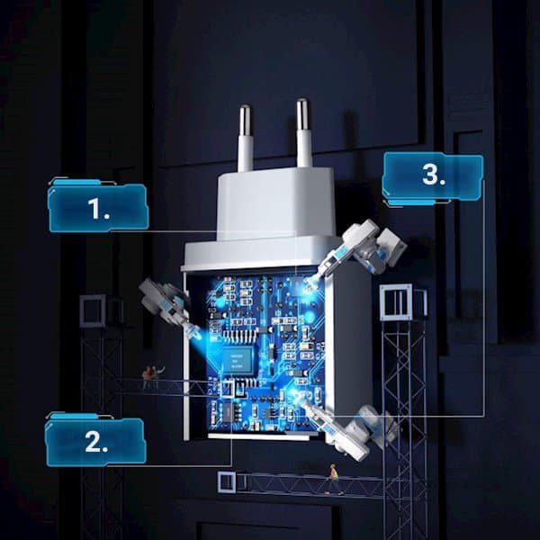 Quick Charge 3.0 18W 3A USB hvit hurtiglader