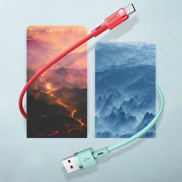 Kabel USB - USB-C 2,4A 1,2 m hvit
