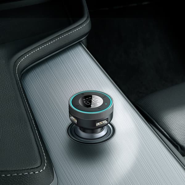 FM-lähetin, MP3-soitin, LED-autolaturi 2x USB Bluetooth, musta