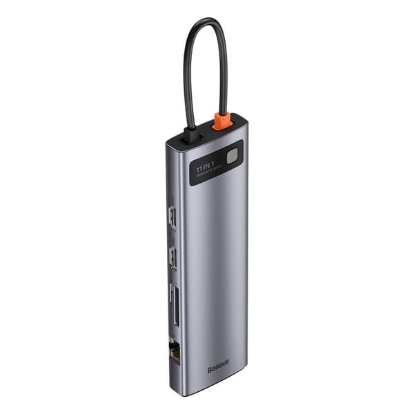 Multifunktionell HUB USB-C-portreplikator Metal Gleam 11in1 grå