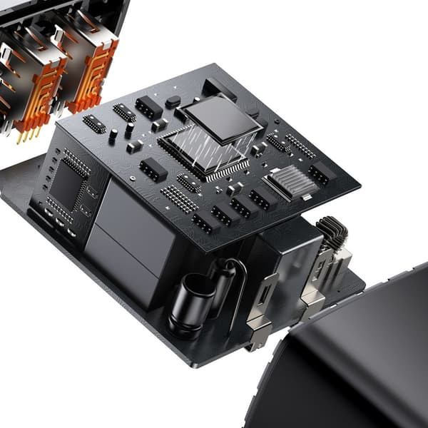 Kompakt hurtig vægoplader 2x USB USB-C 30W 3A PD QC sort