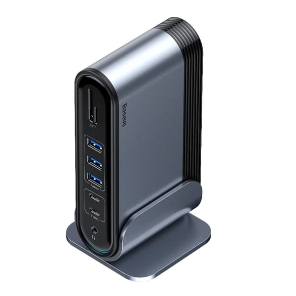 Multifunktionel HUB replikator port splitter kortlæser EU CN UK stik grå