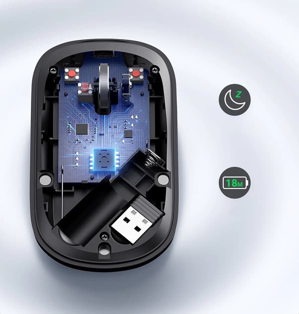 Handy trådløs mus til en USB-computer, sort