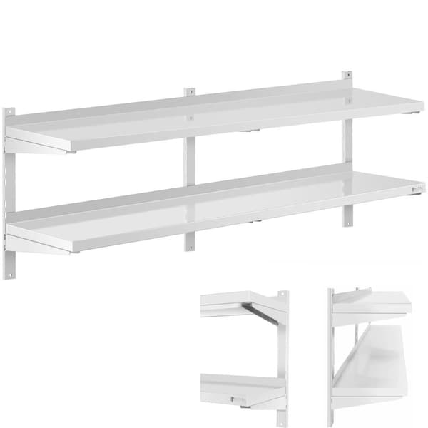 Dobbelt justerbar hængende catering-væghylde, STÅL 160 x 40 cm