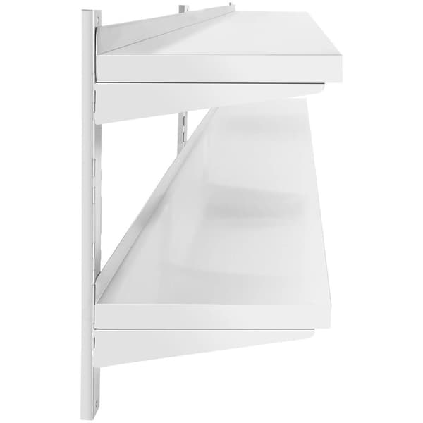 Dobbel, justerbar hengende serveringsvegghylle, STÅL 200 x 40 cm