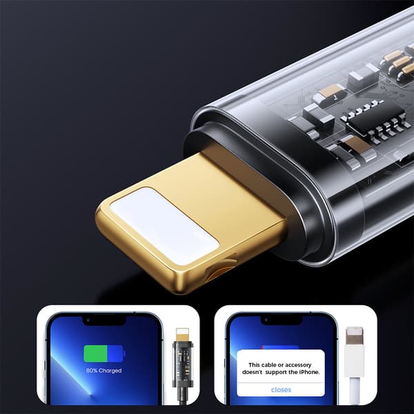 Flettet kabel til iPhone USB-C - Lightning PD 20W 2m blå