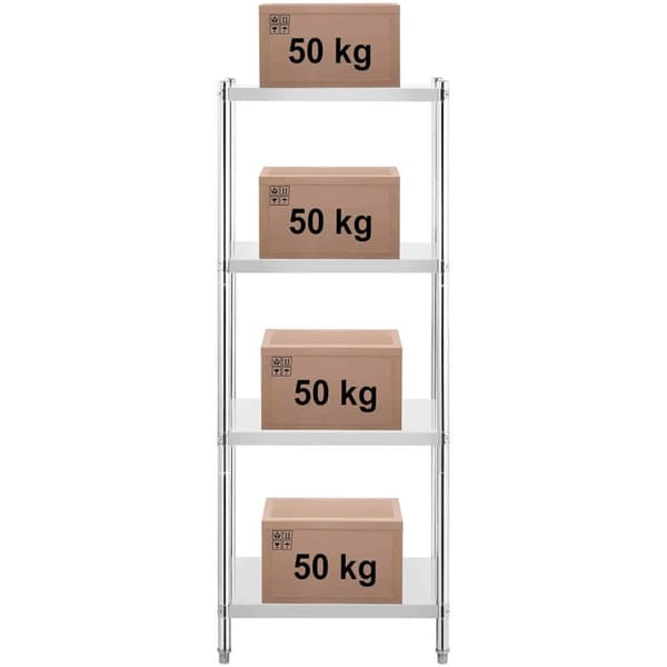 Metal catering lagerhylde op til 200 kg 70 x 60 x 180 cm