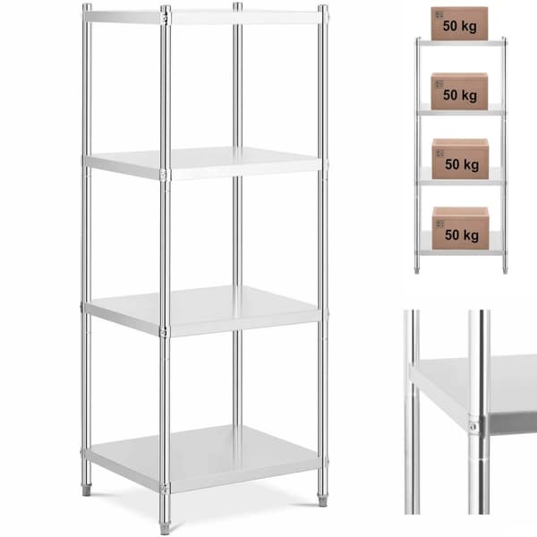 Metal catering lagerhylde op til 200 kg 70 x 60 x 180 cm