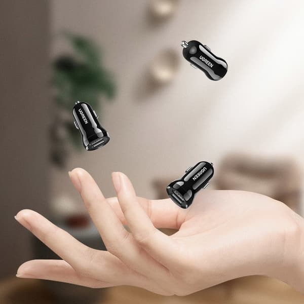 Billader 2x USB 24W 4,8A sort