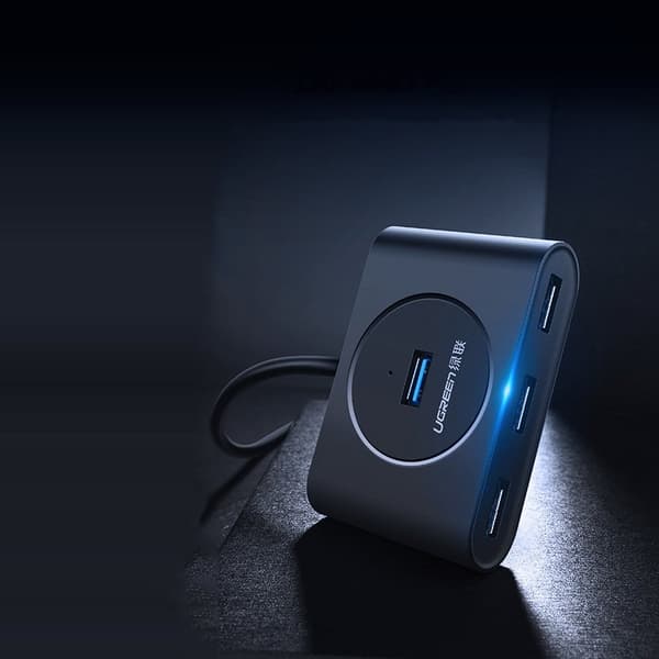 USB port HUB splitter til 4x USB 3.2 kabel 0,5 m sort