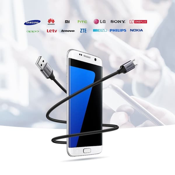 USB - mikro USB-kabel 1m, grå