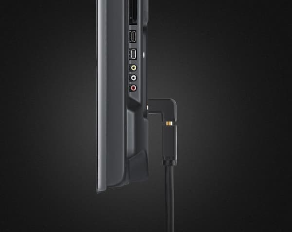 Vinkelstik til HDMI-kabel, sort