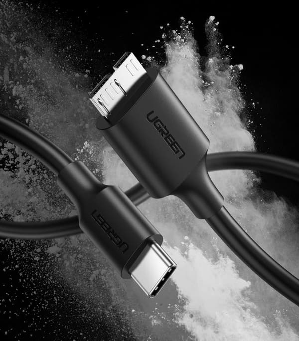 USB-C - micro USB-B SuperSpeed ​​​​3.0 kabel 1m svart