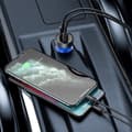 Miniatyrbillede 7 af 7: USB biloplader USB-C 65W 5A SCP QC PD LCD-skærm + USB-C kabel grå