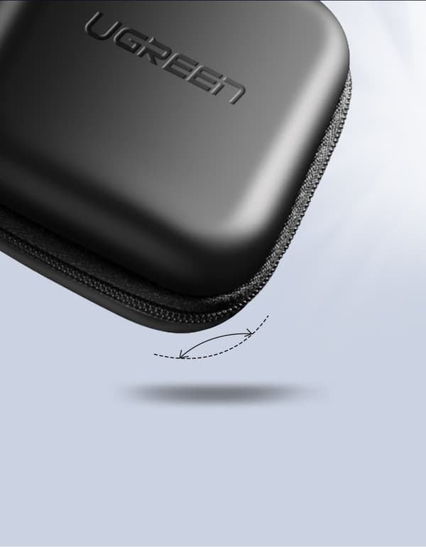 Veskeboks for hodetelefoner og GSM-tilbehør 8x8cm svart